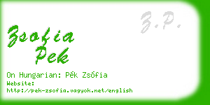 zsofia pek business card
