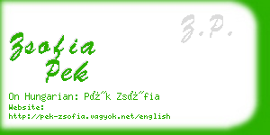 zsofia pek business card